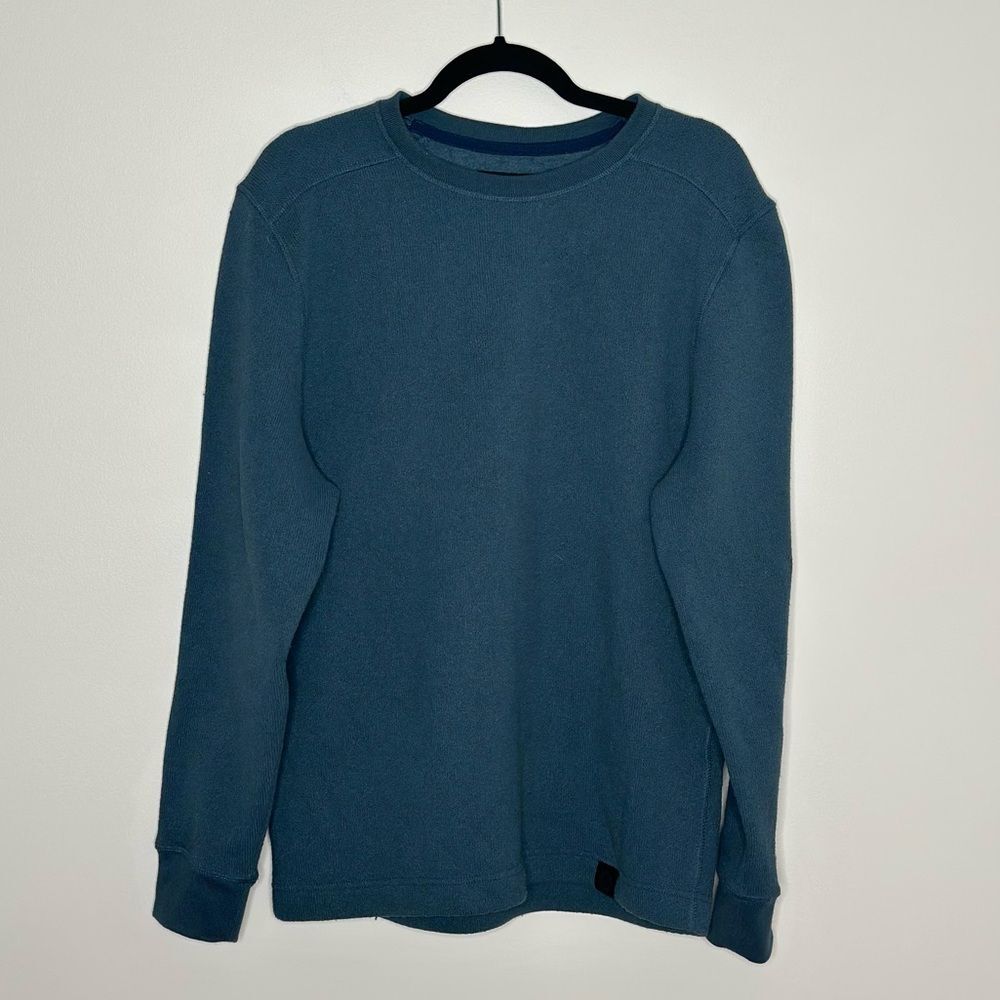 American Giant Men's Sweater Sweatshirt Crewneck Fleece Lined Blue Size Medium